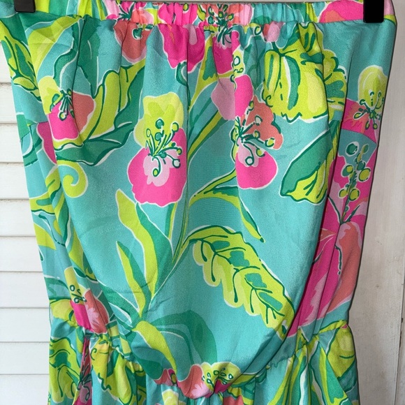 Lilly Pulitzer Farrah Strapless Jumpsuit Crystal Water Island Cocktail Print S - Picture 3 of 7